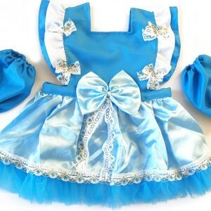 New Frozen Elsa Blue Princess Costume Apron for Kids